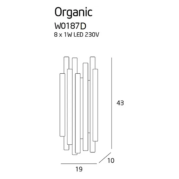 MAXLIGHT W0187DIM KINKIET ORGANIC ZŁOTY ŚCIEMNIALNY