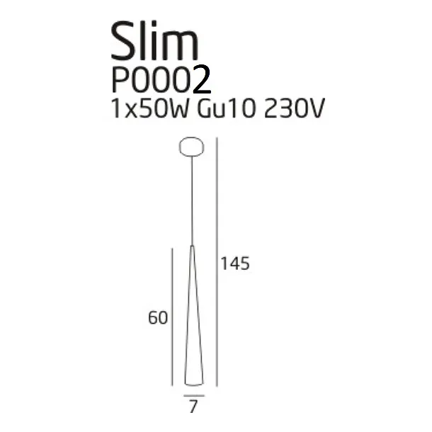 MAXLIGHT L. WISZĄCA P0002 CZARNA SLIM