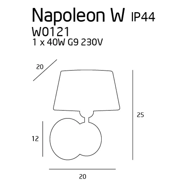 MAXLIGHT Napoleon kinkiet IP44 W0121