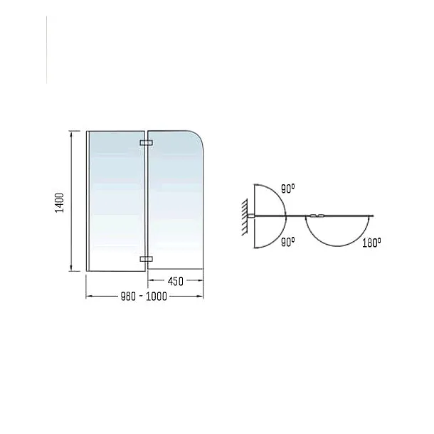 Mobi Trendy parawan nawannowy dwuczesciowy 140x100cm H2P