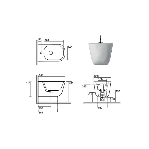 Kerasan Tribeca bidet podwieszany 54x35cm 512501