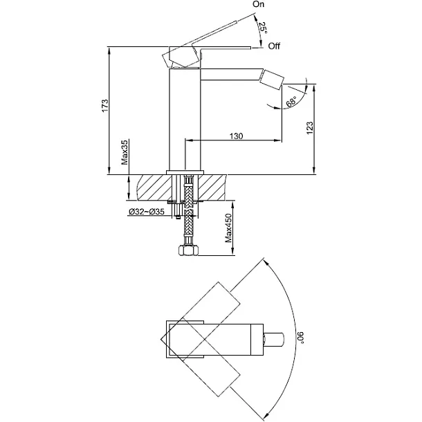 MOBI Runa bateria bidetowa chrom 754229CA