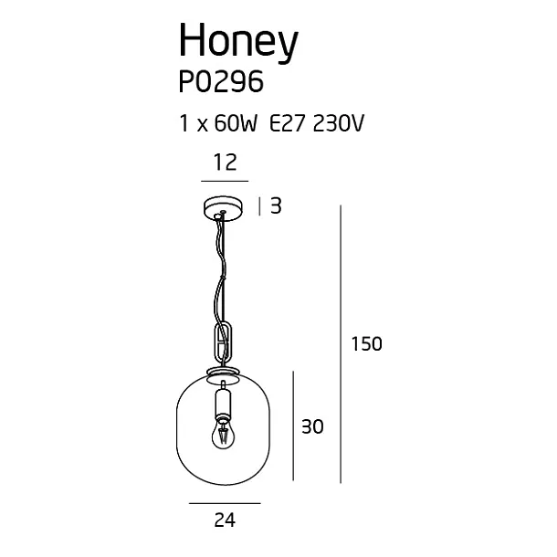 Lampa Wisząca Honey Smoky od Maxlight