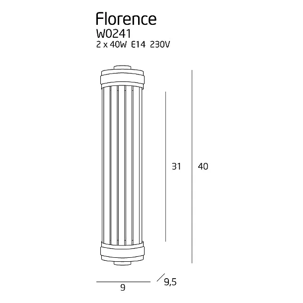 MAXLIGHT Florence kinkiet satyna W0241