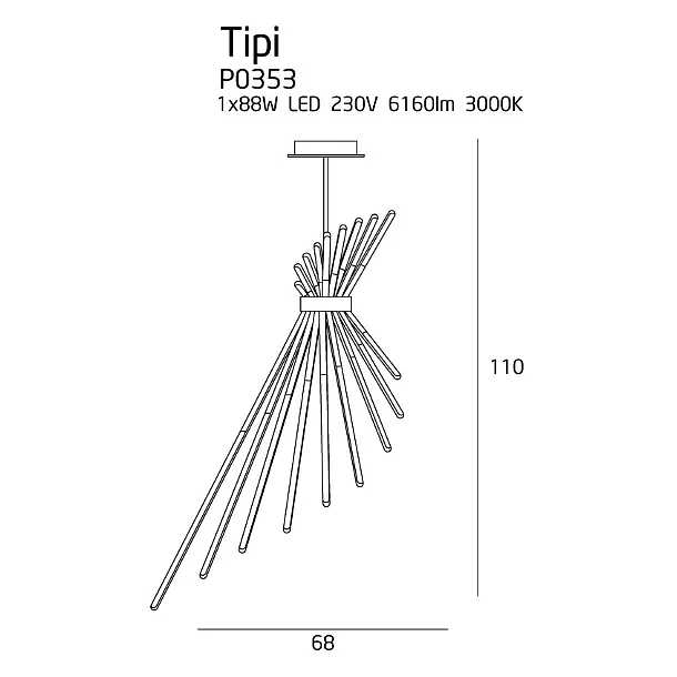 MAXLIGHT Tipi lampa wisząca P0353