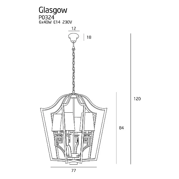 MAXLIGHT Glasgow lampa wisząca duża P0324