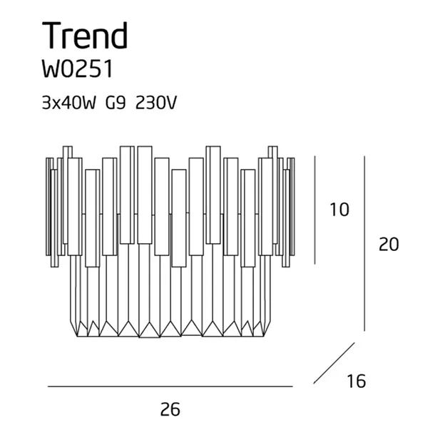 Kinkiet Trend Złoty od Maxlight