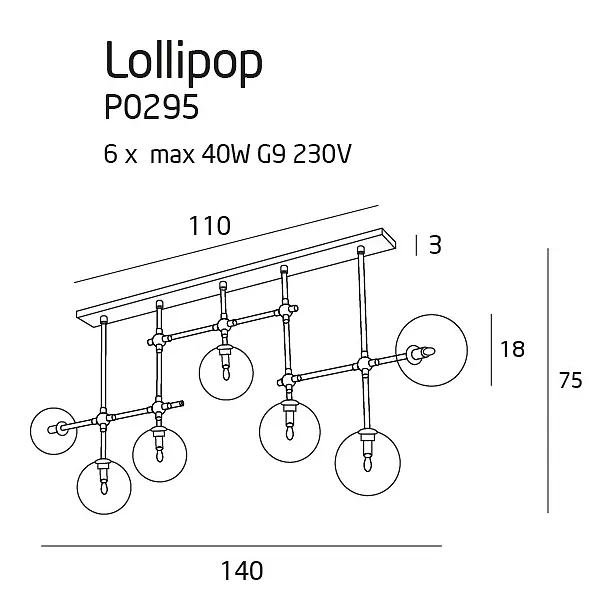 MAXLIGHT Lollipop lampa wisząca P0295