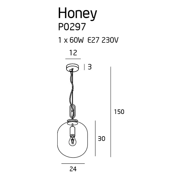 MAXLIGHT Honey Amber lampa wisząca P0297