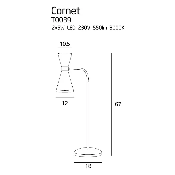 MAXLIGHT Cornet lampa biurkowa T0039