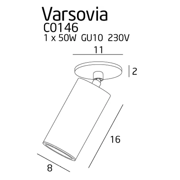 MAXLIGHT Varsovia lampa sufitowa/plafon C0146