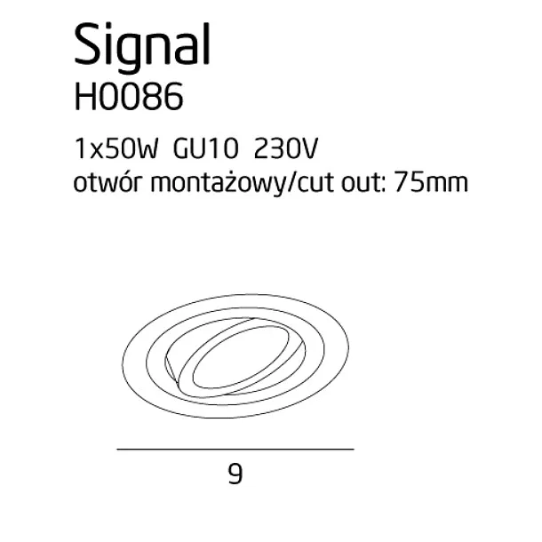 MAXLIGHT H0086 OPRAWA PODTYNKOWA SIGNAL I CZARNA