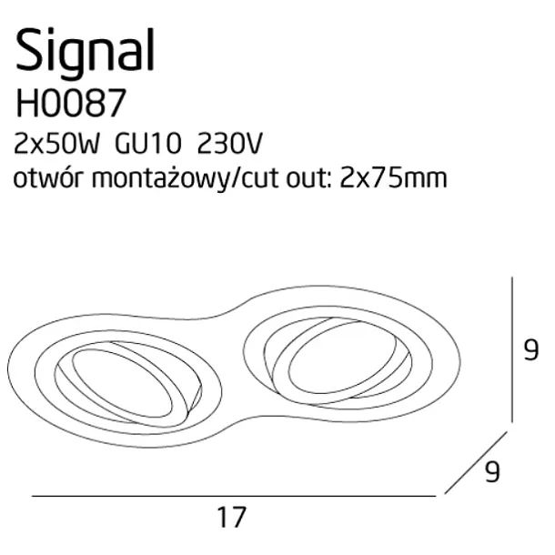 MAXLIGHT H0087 OPRAWA PODTYNKOWA SIGNAL II CZARNA