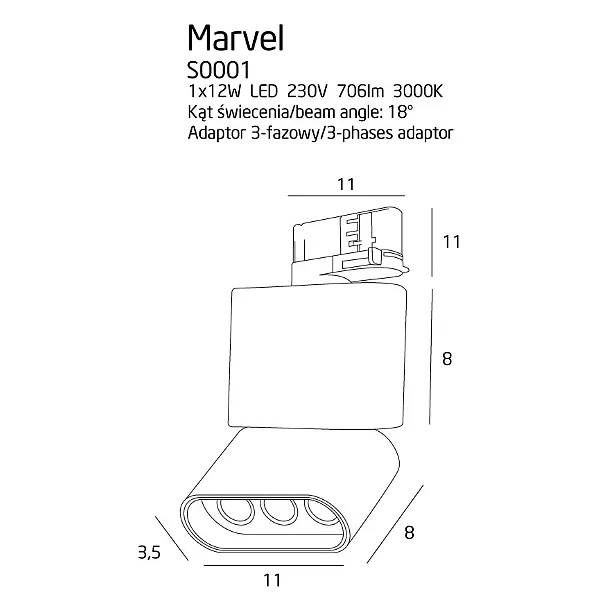 MAXLIGHT Marvel reflektor do szynoprzewodu biały S0001