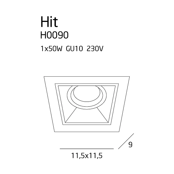 MAXLIGHT Hit I oprawa podtynkowa czarna H0090