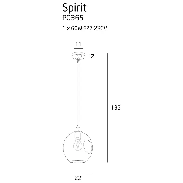 MAXLIGHT Spirit II transparent lampa wisząca P0365