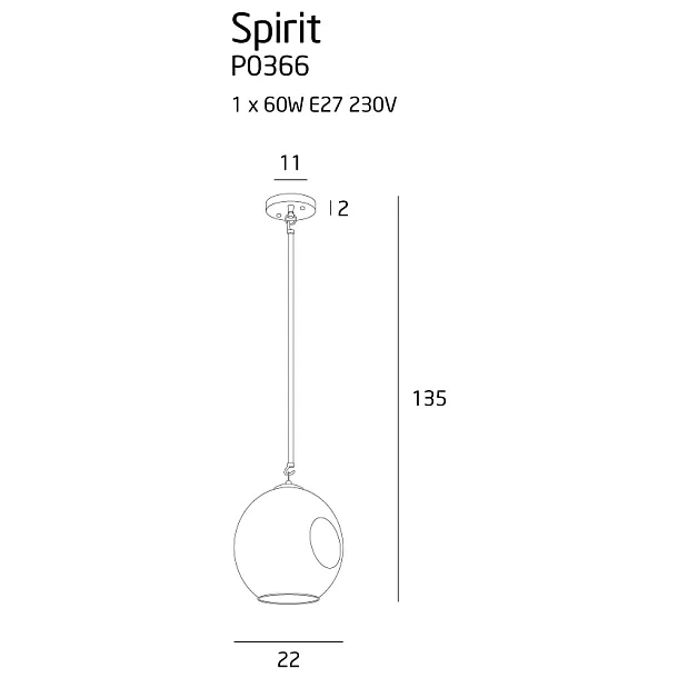 MAXLIGHT Spirit II smoky grey lampa wisząca P0366