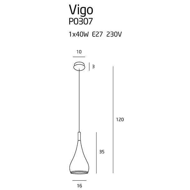 MAXLIGHT Vigo I lampa wiszaca złota P0307