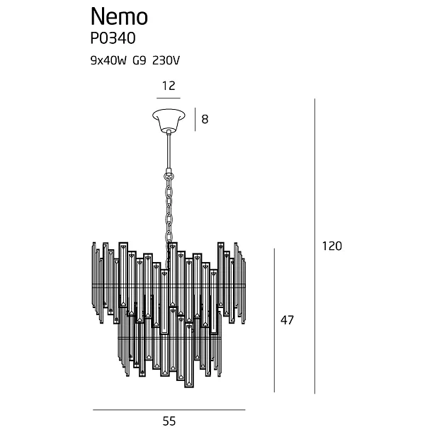 MAXLIGHT Nemo lampa wisząca duża P0340