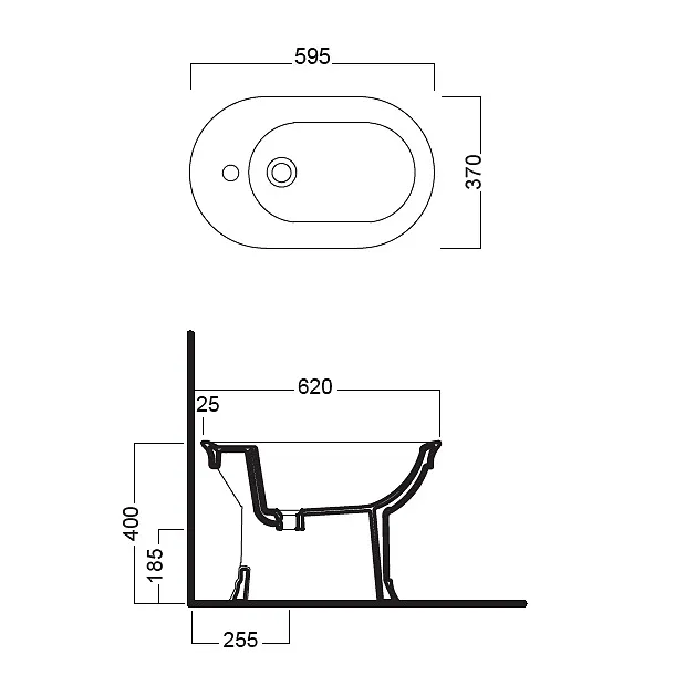 Hatria Dolcevita Bidet stojący biały 59,5x37cm Y0ET