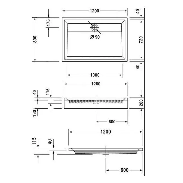 Duravit 2nd Floor brodzik akrylowy 80x120cm 720045000000000