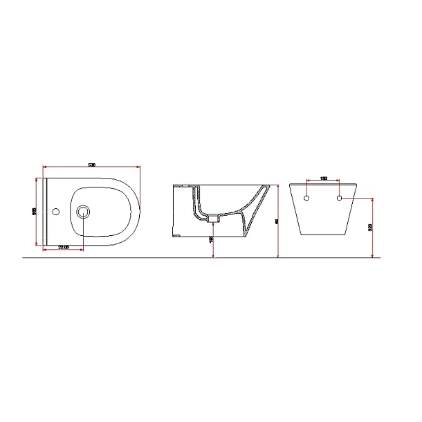 Mobi Linea bidet podwieszany 56x38,5cm LIM100324