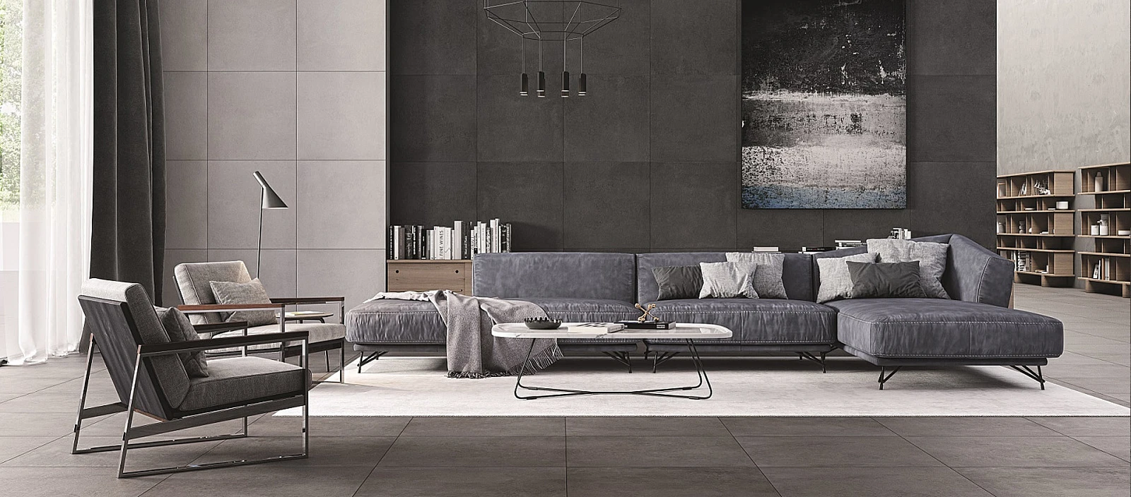 wygodna-sofa-w-salonie-duzy-salon-wnetrze-1920x845x.jpg Wygoda w stylu loft - aranżacja wysokiego salonu | Wyposażenie wnętrz MAXFLIZ