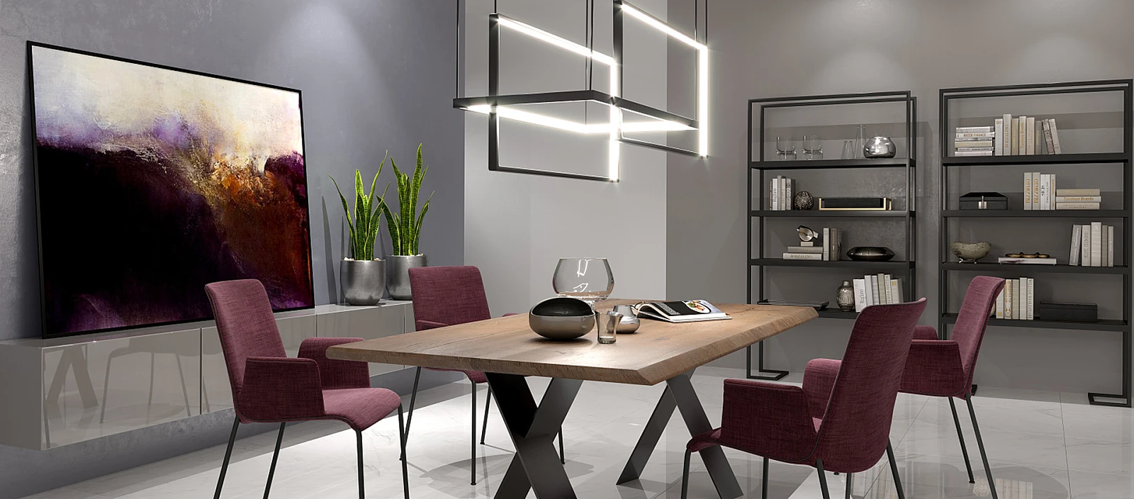 pomysl-na-jadalnie-inspiracja-lampa-geometric-malight-1920x845x.jpg Duża jadalnia Geometric | Wyposażenie wnętrz MAXFLIZ
