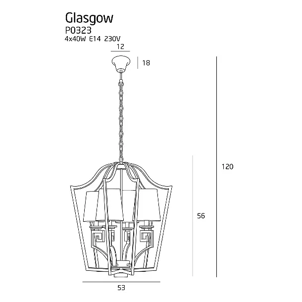 MAXLIGHT Glasgow lampa wisząca mała P0323