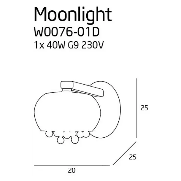 MAXLIGHT Moonlight kinkiet chrom W0076-01D