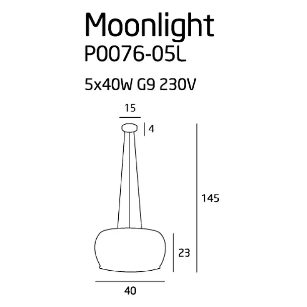 MAXLIGHT Moonlight lampa wisząca mała P0076-05L