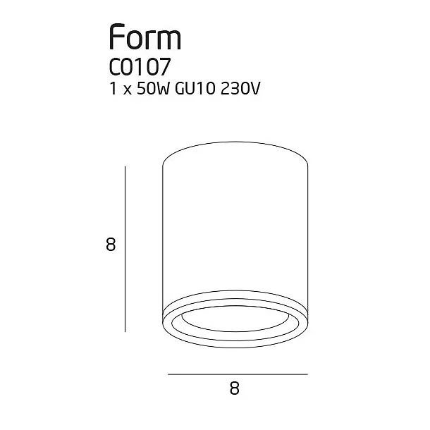 MAXLIGHT Form lampa sufitowa/plafon chrom IP65 C0107
