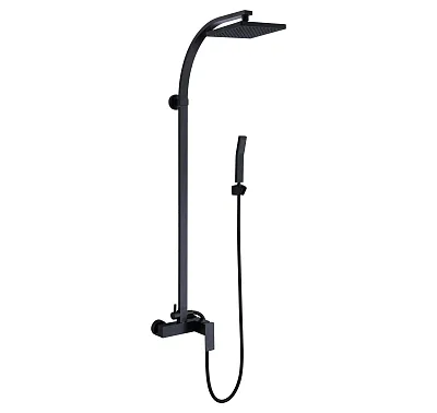 Zestaw natryskowy Runa Black natynkowy czarny od Mobi