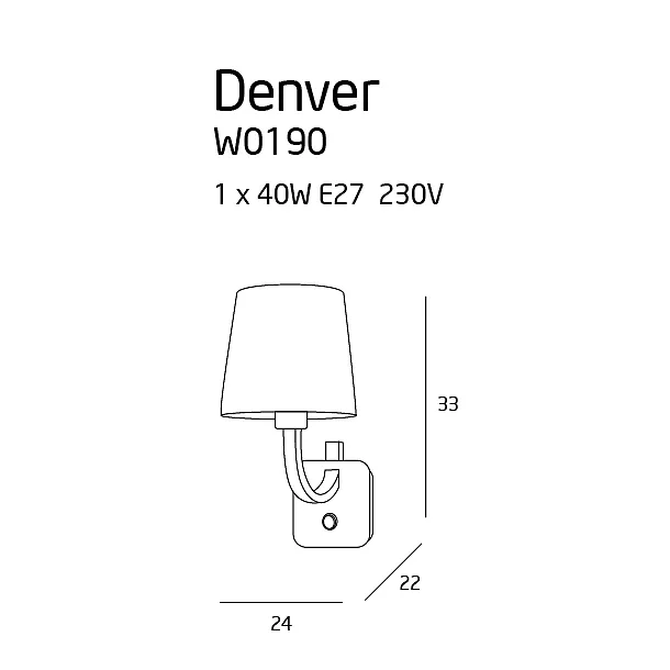 MAXLIGHT Denver kinkiet W0190