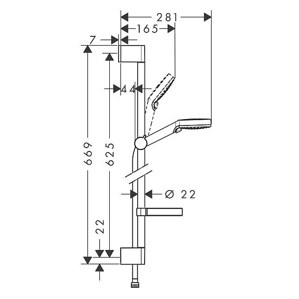 Hansgrohe Crometta Vario zestaw prysznicowy 65cm z mydelniczką i słuchawką 2-funkcyjną 26553400