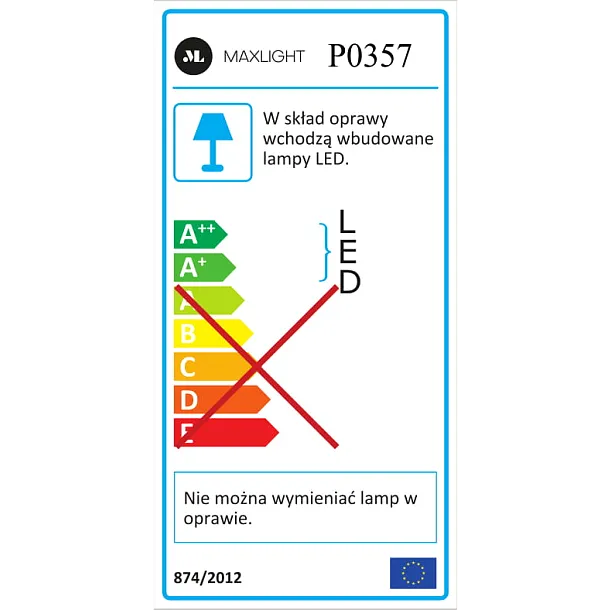 MAXLIGHT Organic Horizon lampa wisząca biała 100cm P0357