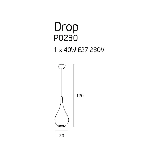 Lampa Wisząca Drop Chrom od Maxlight