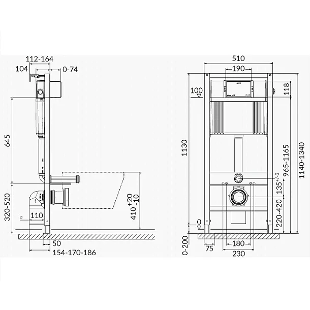 Mobitech 50 Air stelaż wc+kostkarka+przekładka