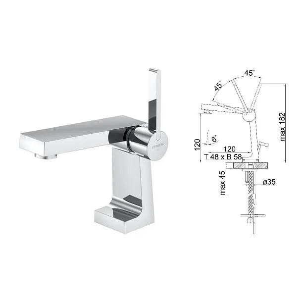 Steinberg 240 bateria umywalkowa chrom 2401025