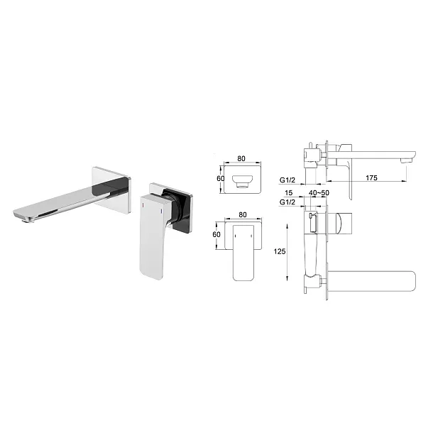 Steinberg 205 bateria umywalkowa podtynkowa chrom 2051800