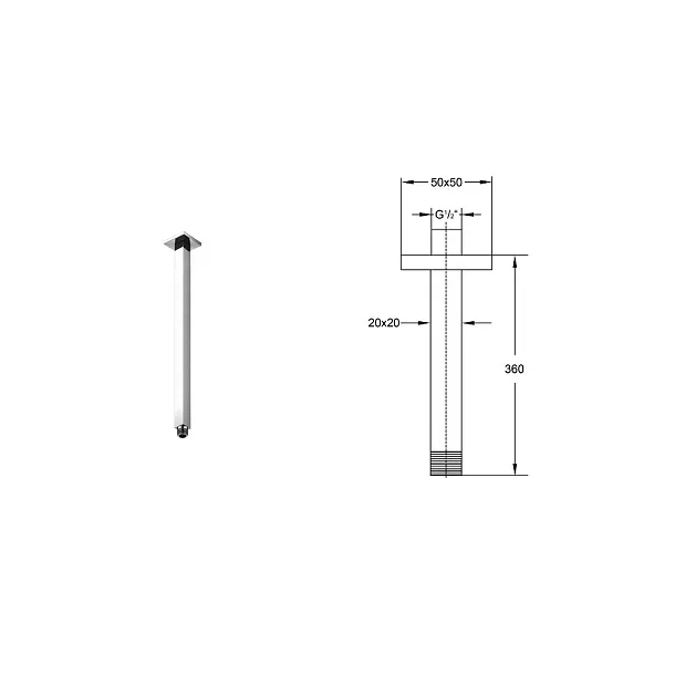 Steinberg 120 ramię deszczownicy sufitowe 36cm chrom 1201591