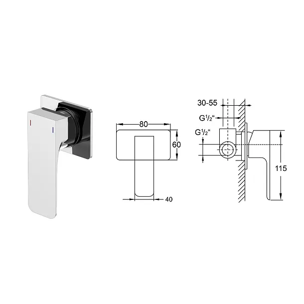 Steinberg 205 bateria prysznicowa podtynkowa chrom 2052250