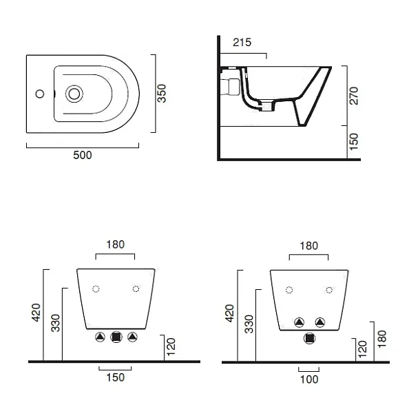 Catalano Zero bidet podwieszany 50x35cm 1BSZ5000