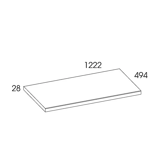 Elita Lofty blat naszafkowy pełny 120x49,4x2,8cm Dąb classic PCV 167042