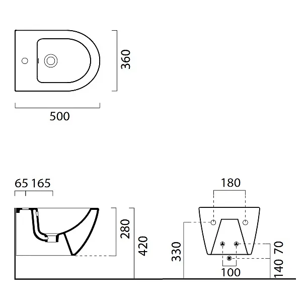 GSI Pura bidet podwieszany 50x36cm Ex­traglaze 8864111