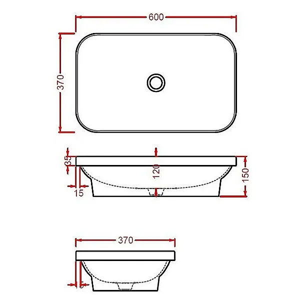 Hidra Gio Evolution umywalka wpuszczana w blat 60x37cm G140