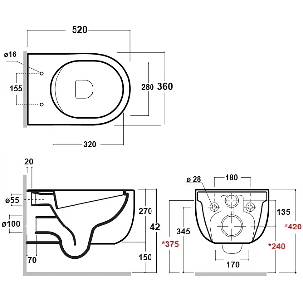 Olympia Ceramica Milady miska wc podwieszana 52x36cm biała RIMLESS MIL120201