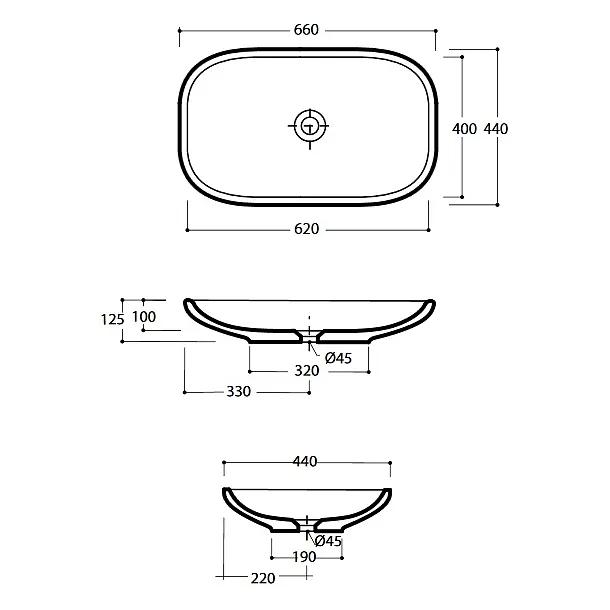 Olympia Ceramica Clear umywalka nablatowa 66x45cm CLE4266001