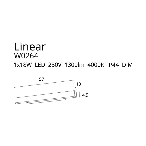 MAXLIGHT W0264D KINKIET LINEAR IP44 BLACK