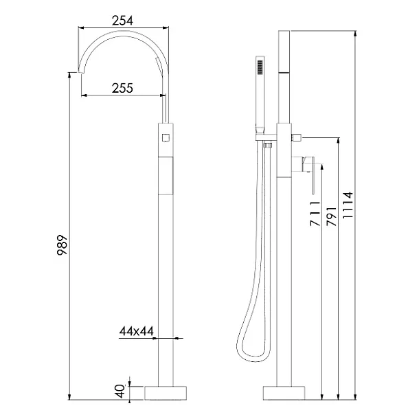 Steinberg 135 bateria wannowa wolnostojąca czarna 1351162S